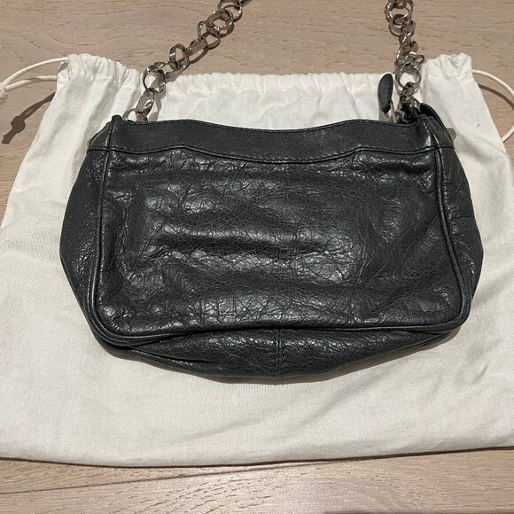 BALENCIAGA Gray Leather Bag with Chain Strap & Pocket Mirror - Picture 3 of 6
